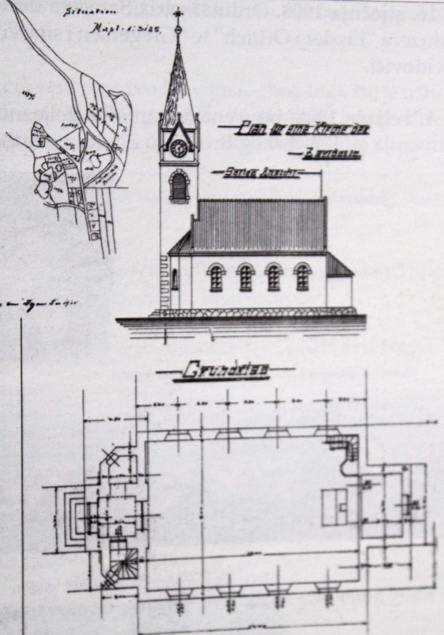 Idejni nacrt evangeličke crkve u Zavidovićima, 1906.