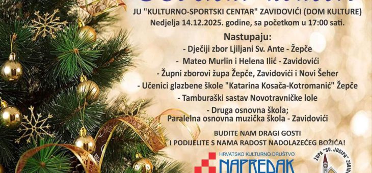 Poziv na tradicionalni Božićni koncert u Zavidovićima!